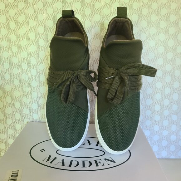 STEVE MADDEN Lancer Womens 9 Olive Green Low-Top Sneakers Casual Slip On Shoe - Picture 11 of 15